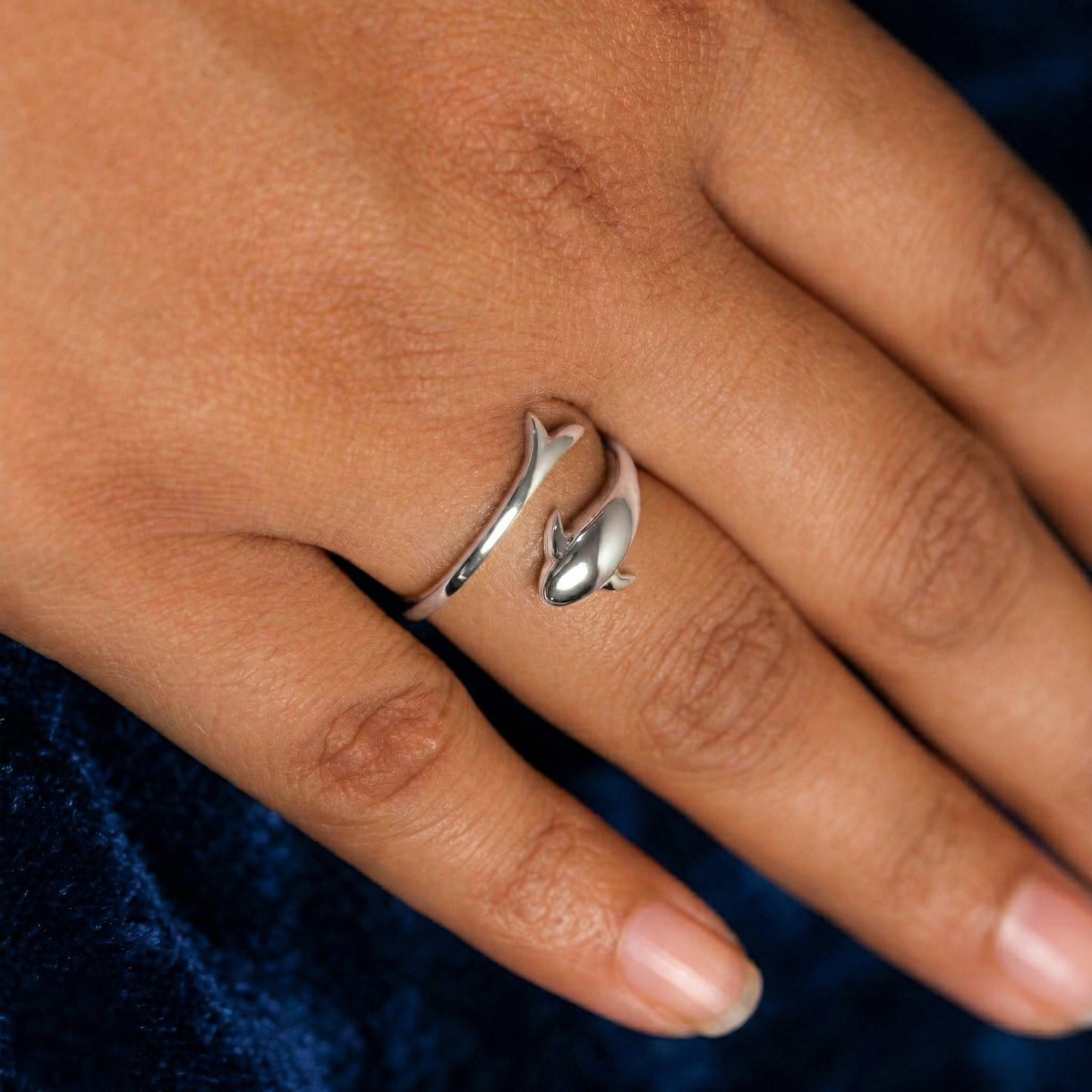 Silver Dolphin Wrap Ring