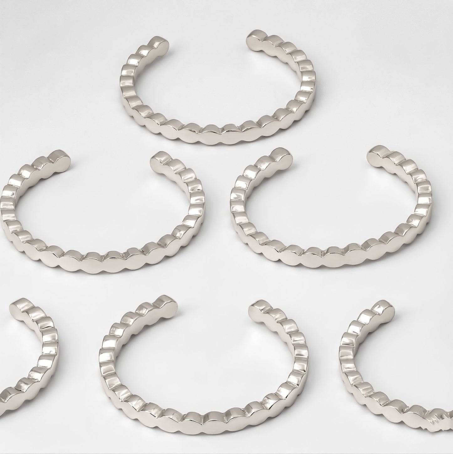 Silver Toe Ring Dot Stack Design