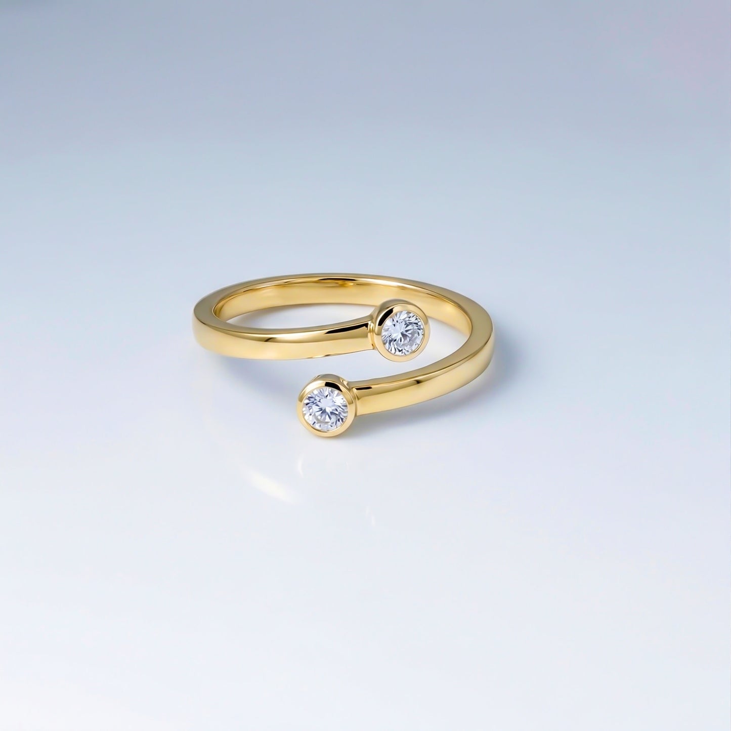 Silver Double Bezel Ring