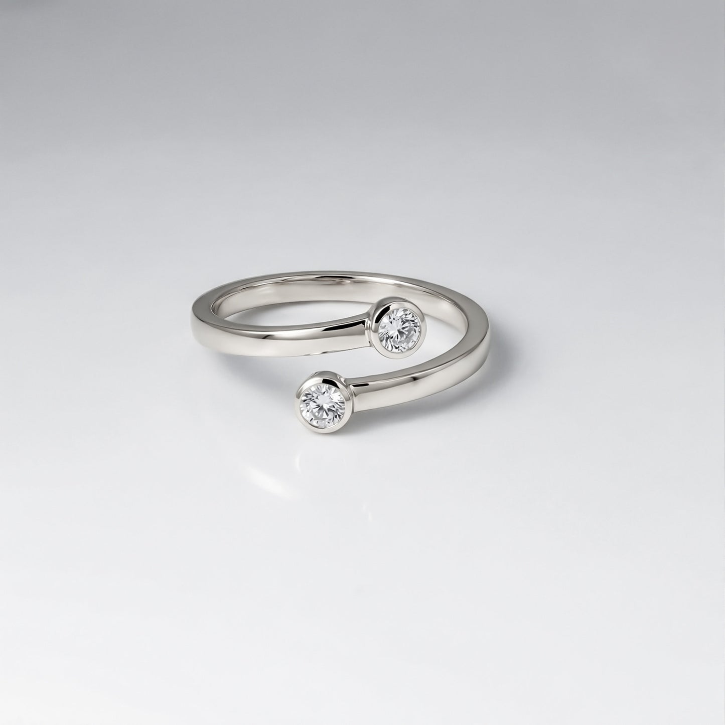Silver Double Bezel Ring