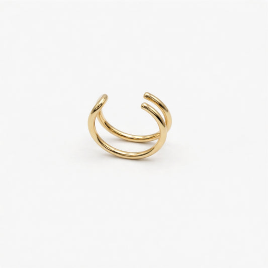 Silver Double Line Clipon Nosering
