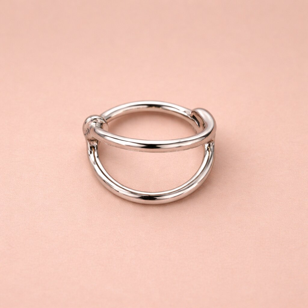 Silver Double Line V Nosering