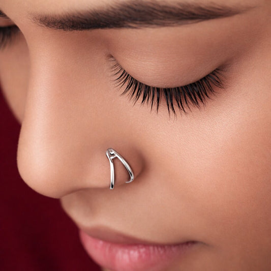 Silver Double Line V Nosering