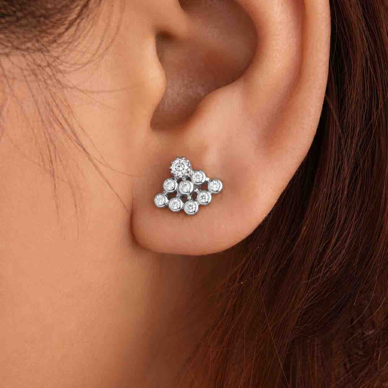 9 Stone Besari Diamond Look Mookuthi Earring