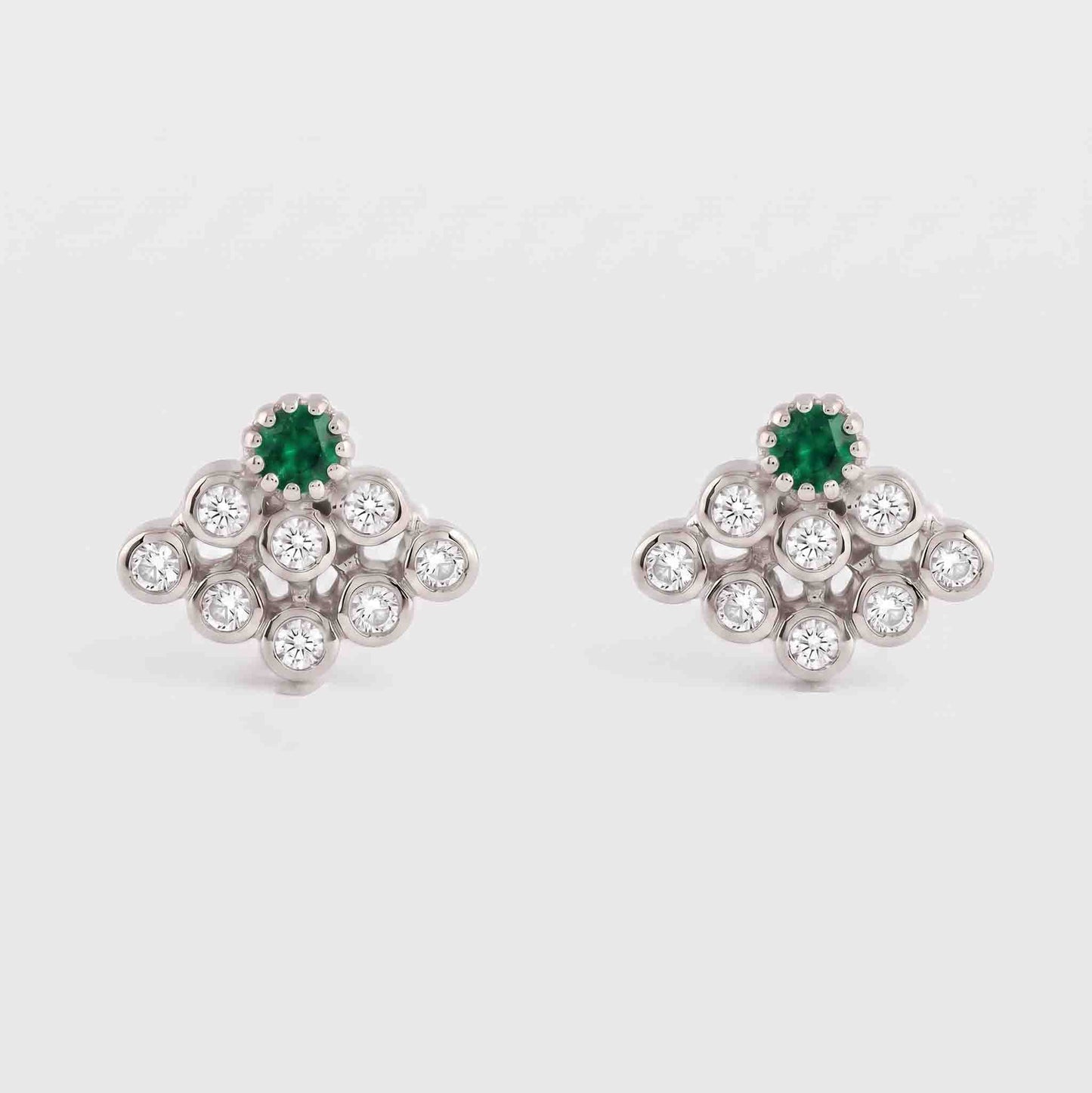 9 Stone Besari Emerald Green Mookuthi Earring