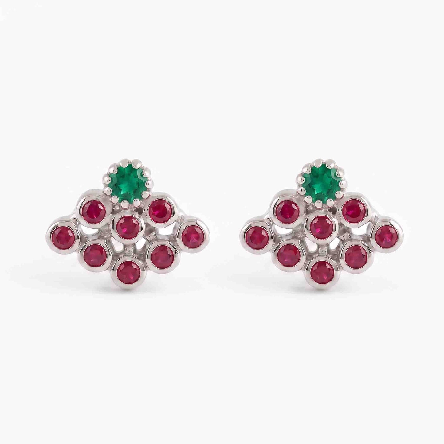 9 Stone Besari Emerald Green Mookuthi Earring