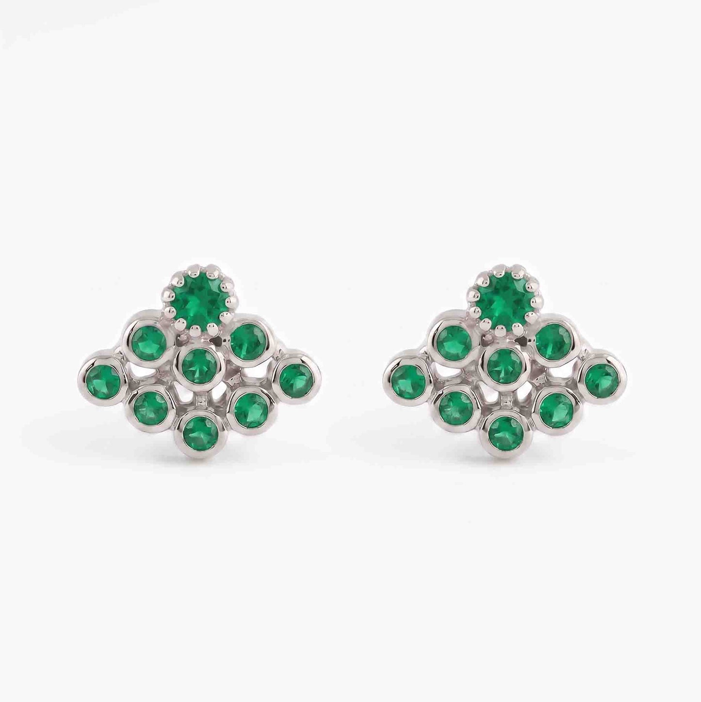 9 Stone Besari Emerald Green Mookuthi Earring