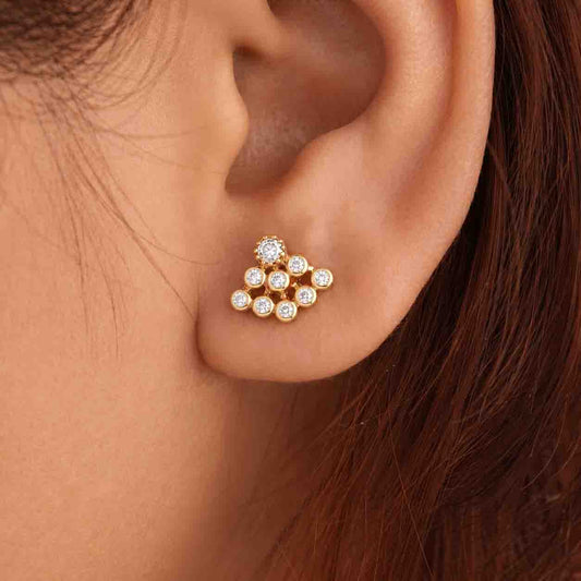 9 Stone Besari Diamond Look Mookuthi Earring