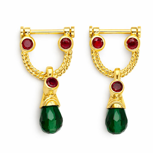 Silver Emerald Emissary Earrings