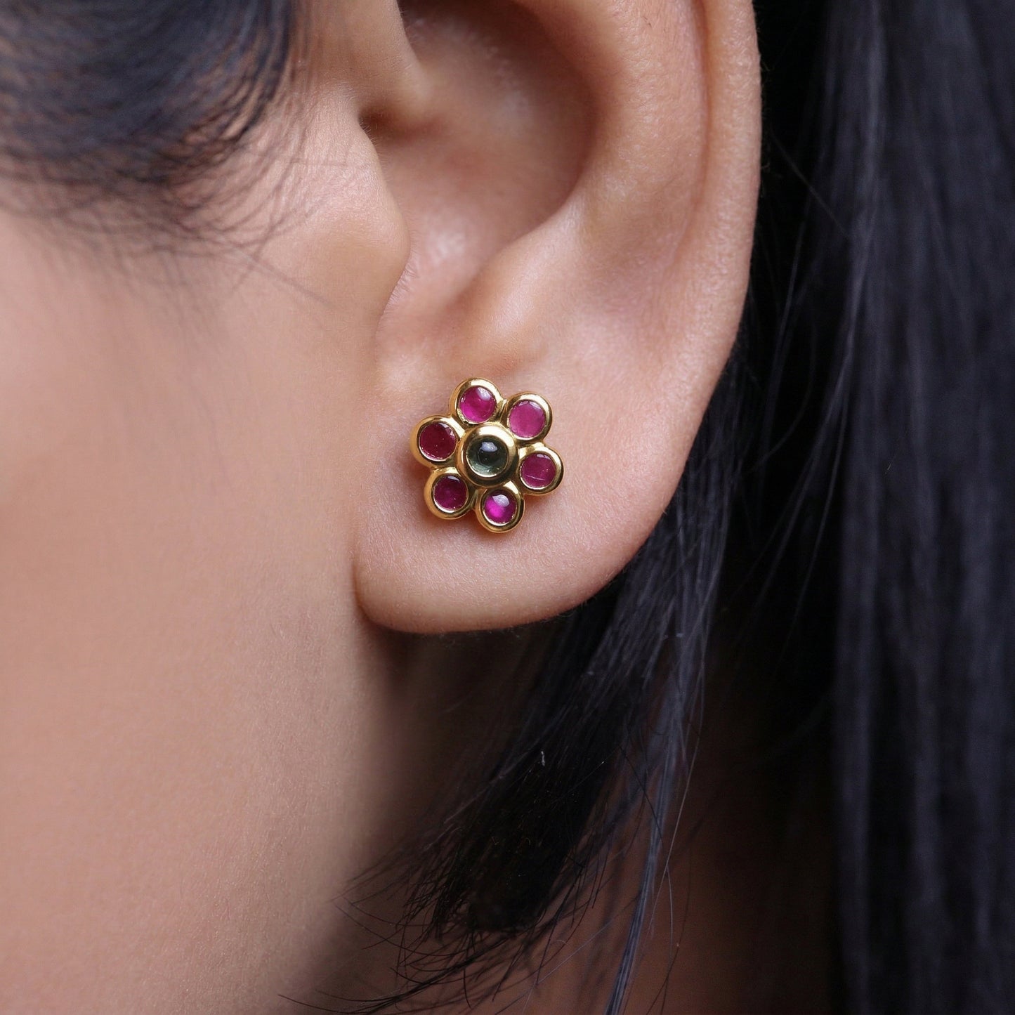 Silver Flower Cluster Earrings