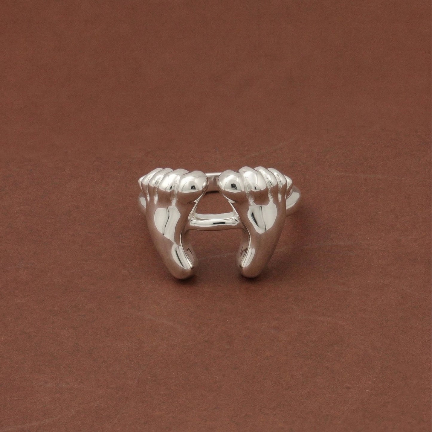Silver Toe Ring Baby Feet Design