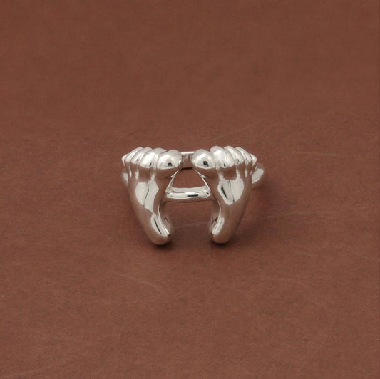 Silver Toe Ring Baby Feet Design