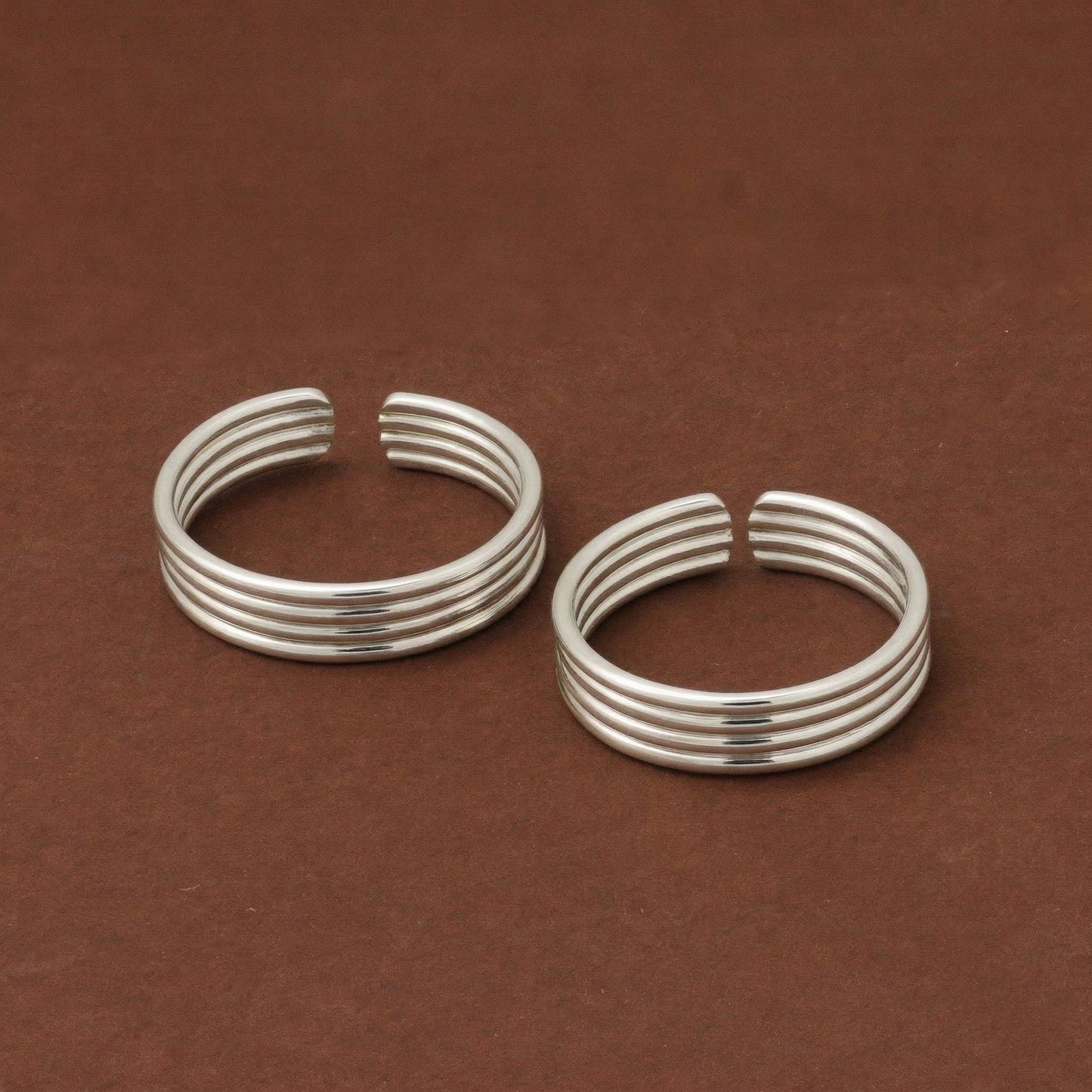 Silver Toe Ring 4 line Design