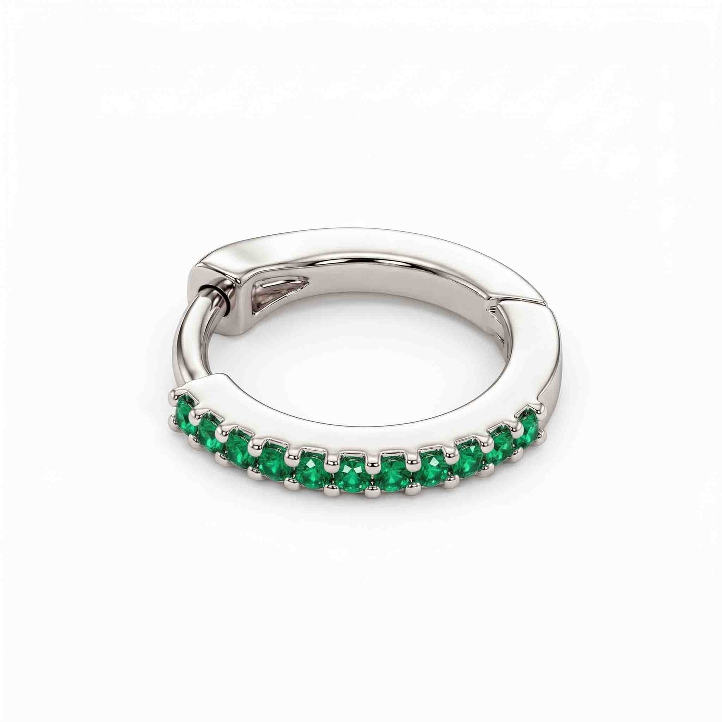 Silver Single Line Stone Set Nosering