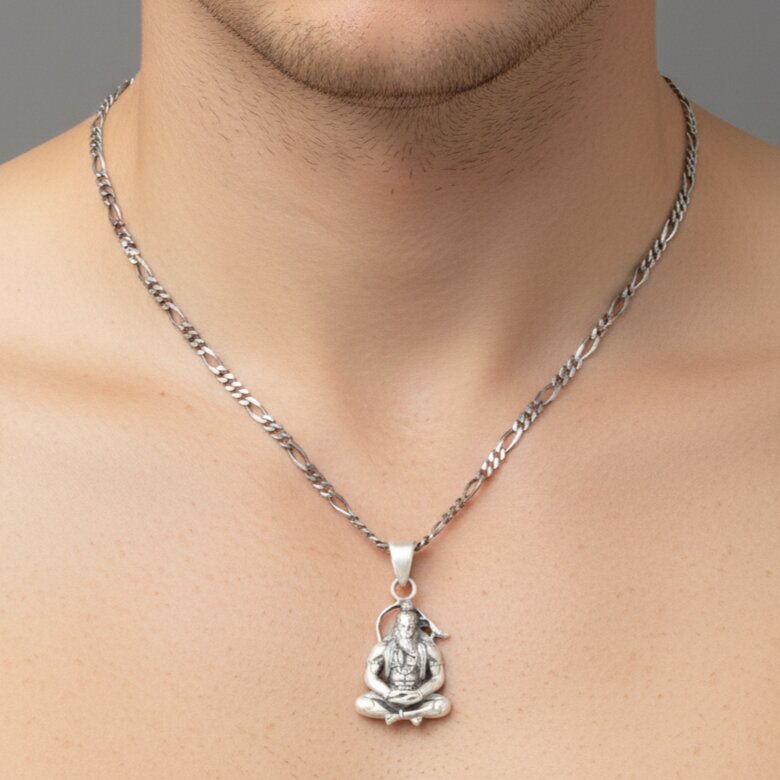 Silver Pendant Hanuman Design