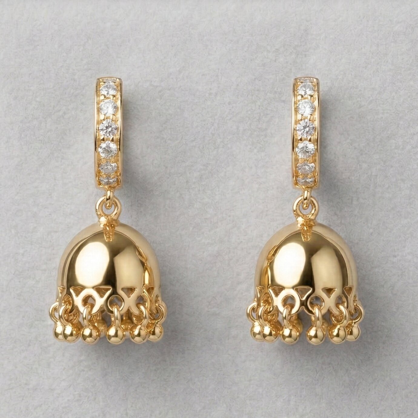 Silver Heritage Huggie Jhumka Earring
