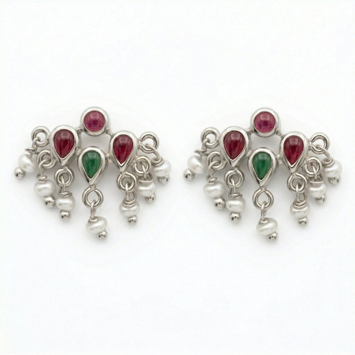 Silver Jabakusum Pearl Earrings