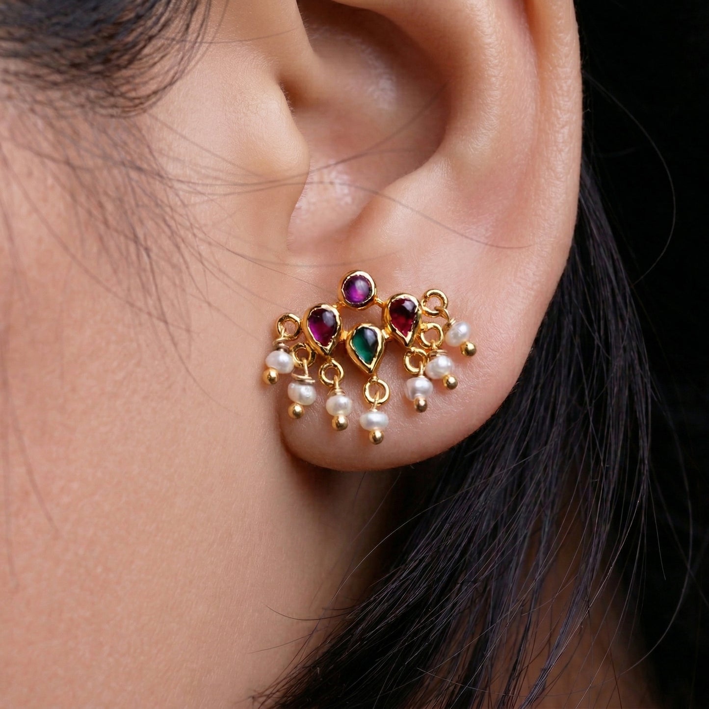 Silver Jabakusum Pearl Earrings