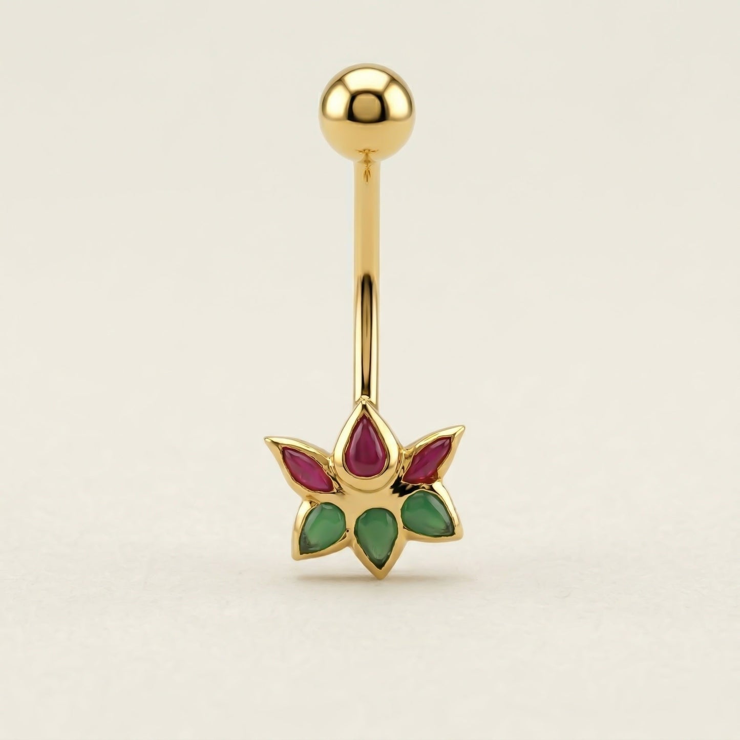 Silver Kemp Lotus Belly Piercing