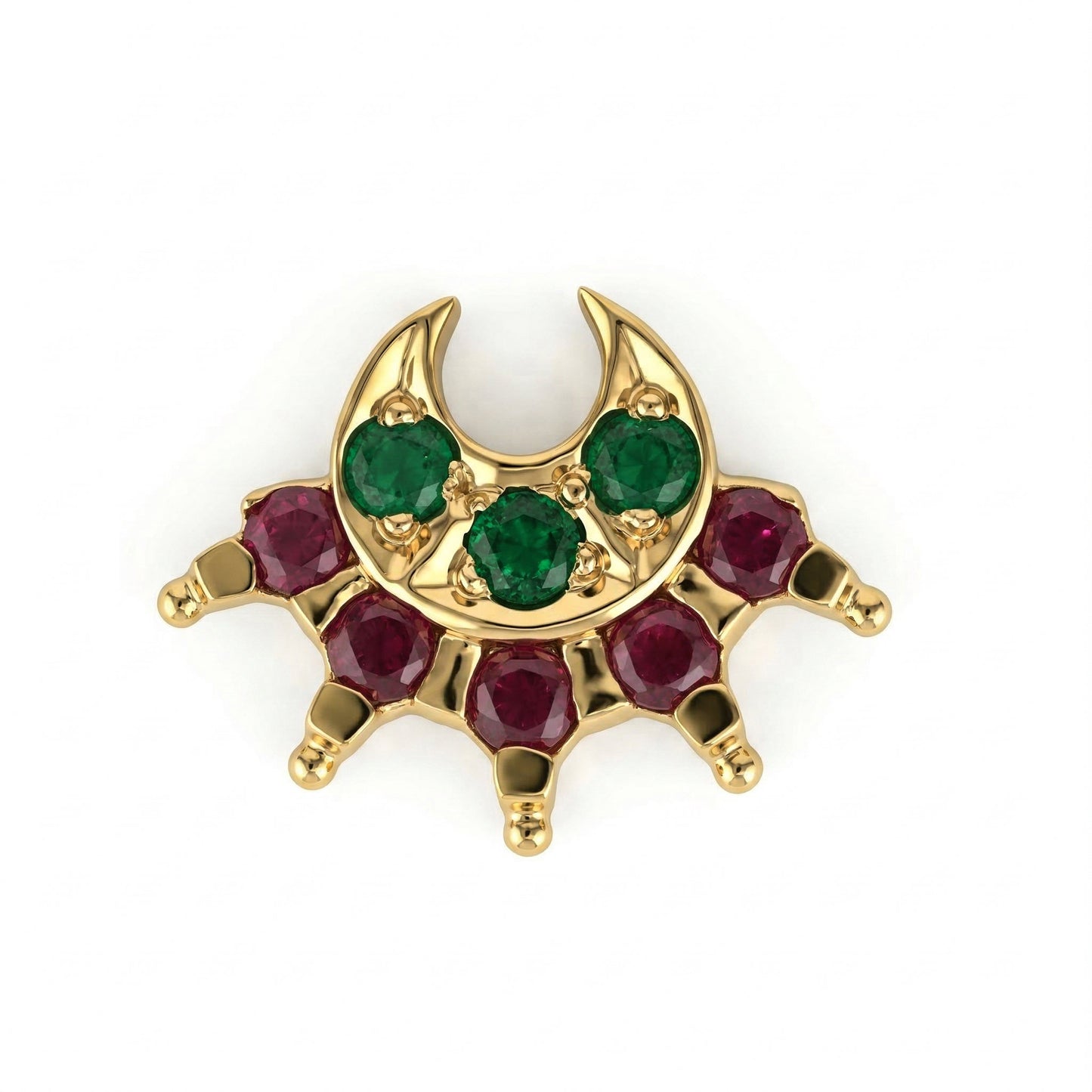 Silver Kemp Moon Mookuthi Nosepin