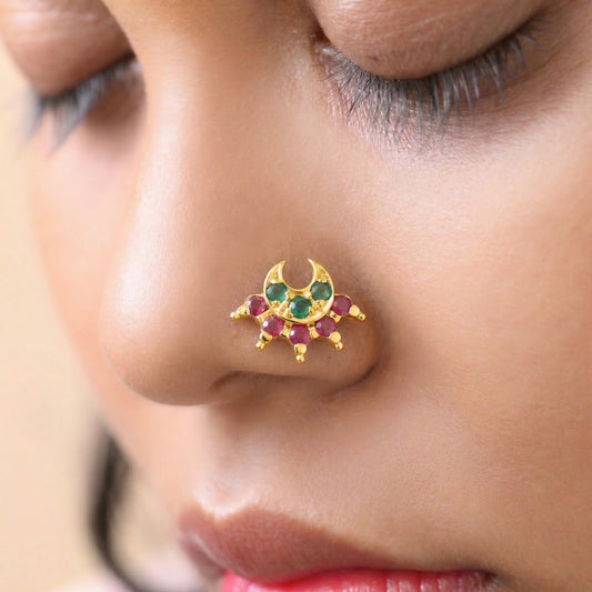 Silver Kemp Moon Mookuthi Nosepin