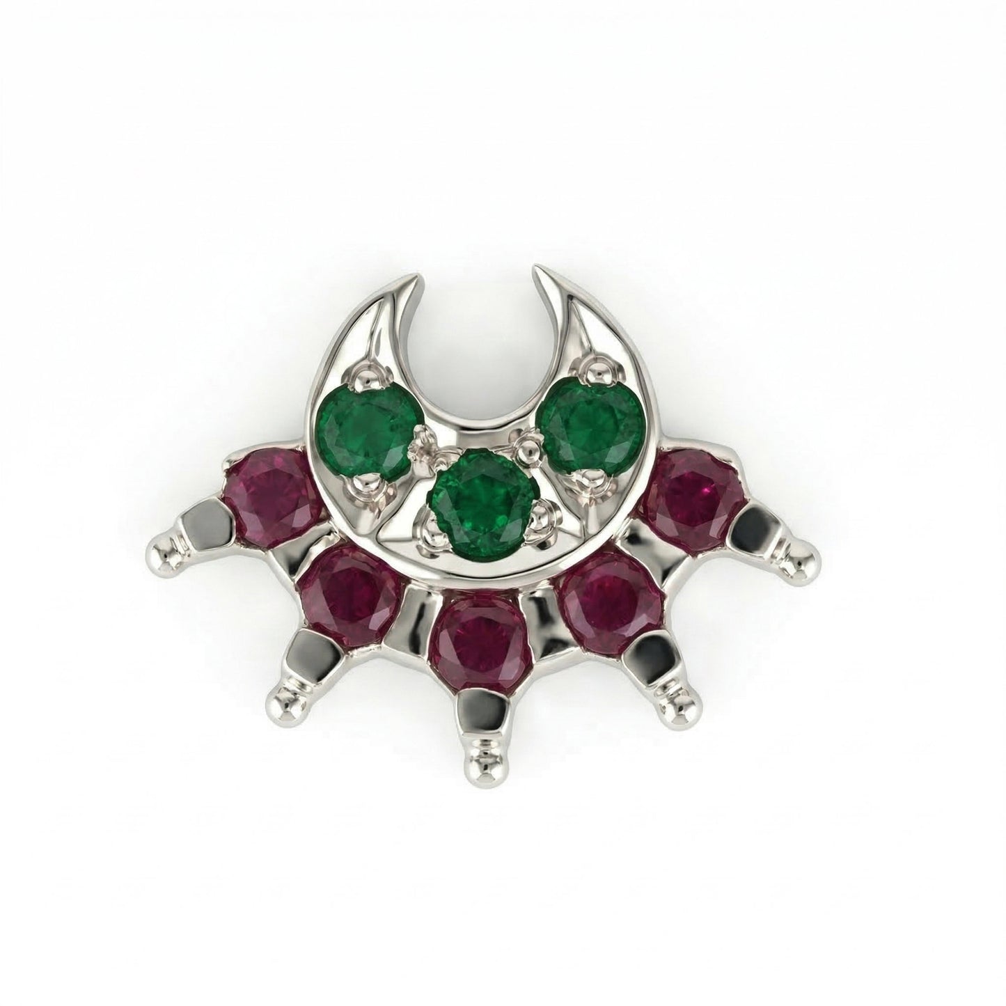 Silver Kemp Moon Mookuthi Nosepin