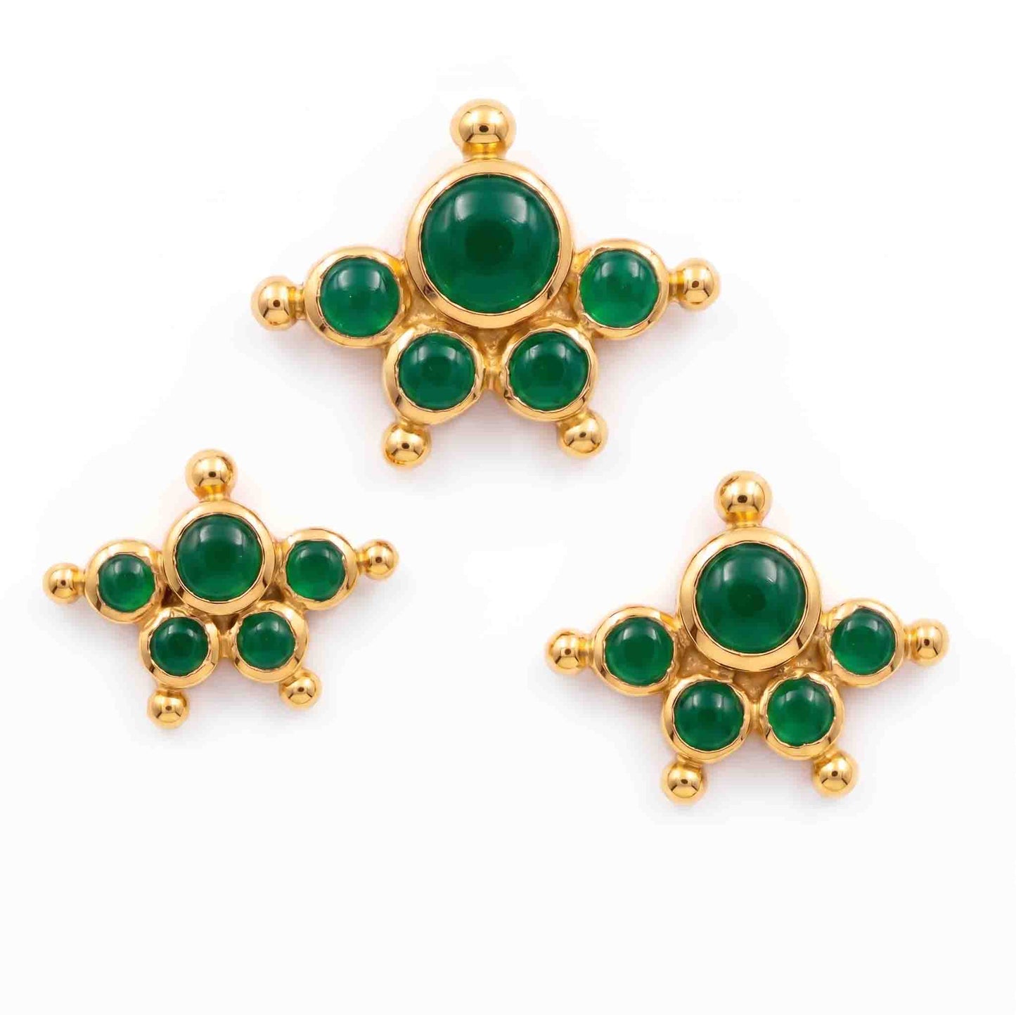 Kemp Stone Mookuthi 925 Silver Gold Plated