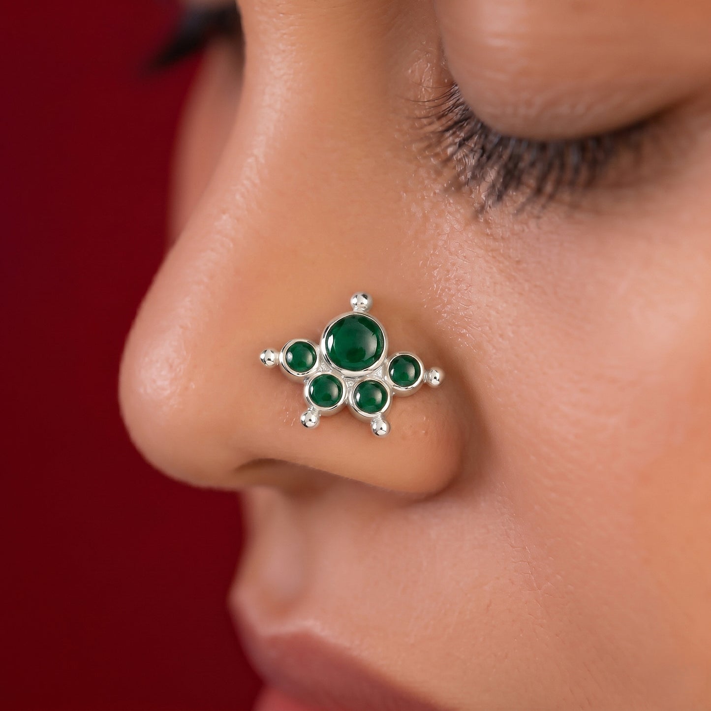 Kemp Stone Mookuthi 925 Silver