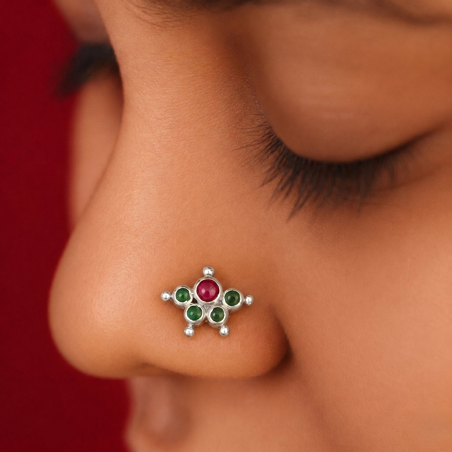Kemp Stone Mookuthi 925 Silver