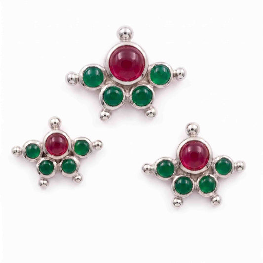 Kemp Stone Mookuthi 925 Silver