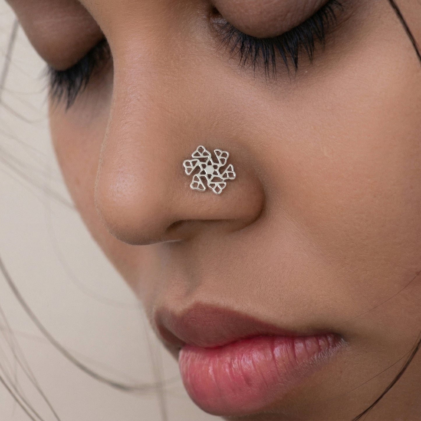 Silver Kolam 3 Nosepin