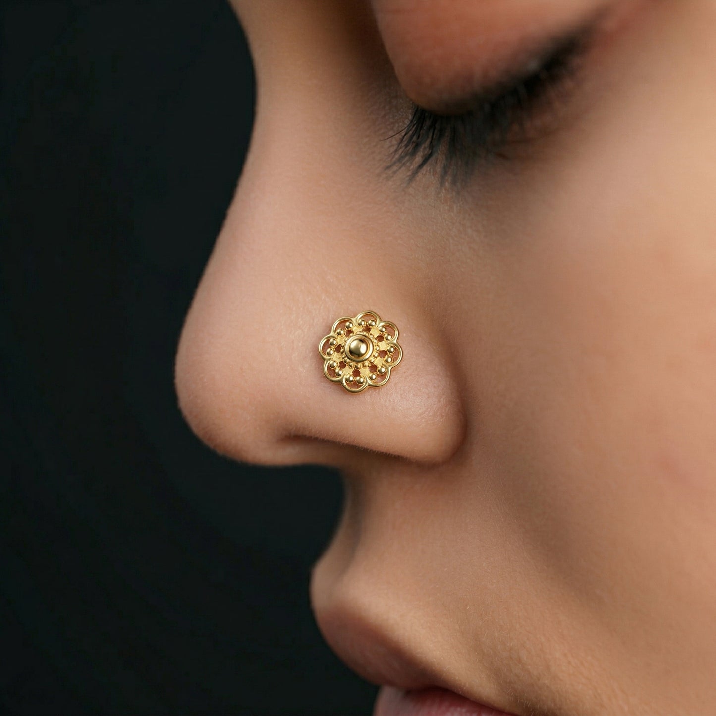 Silver Mandala Petal Nosepin