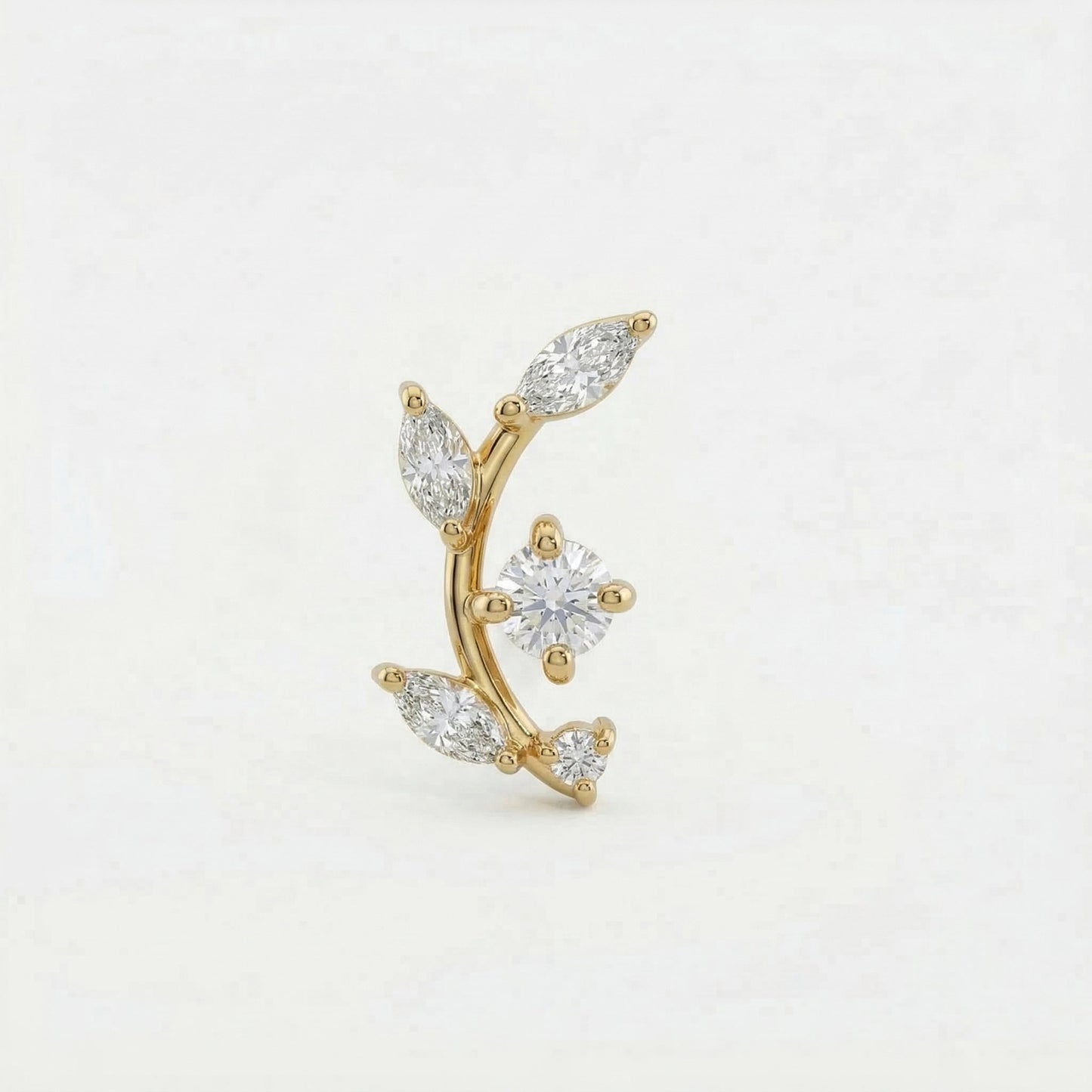 Silver Marquis Leaf Nosepin