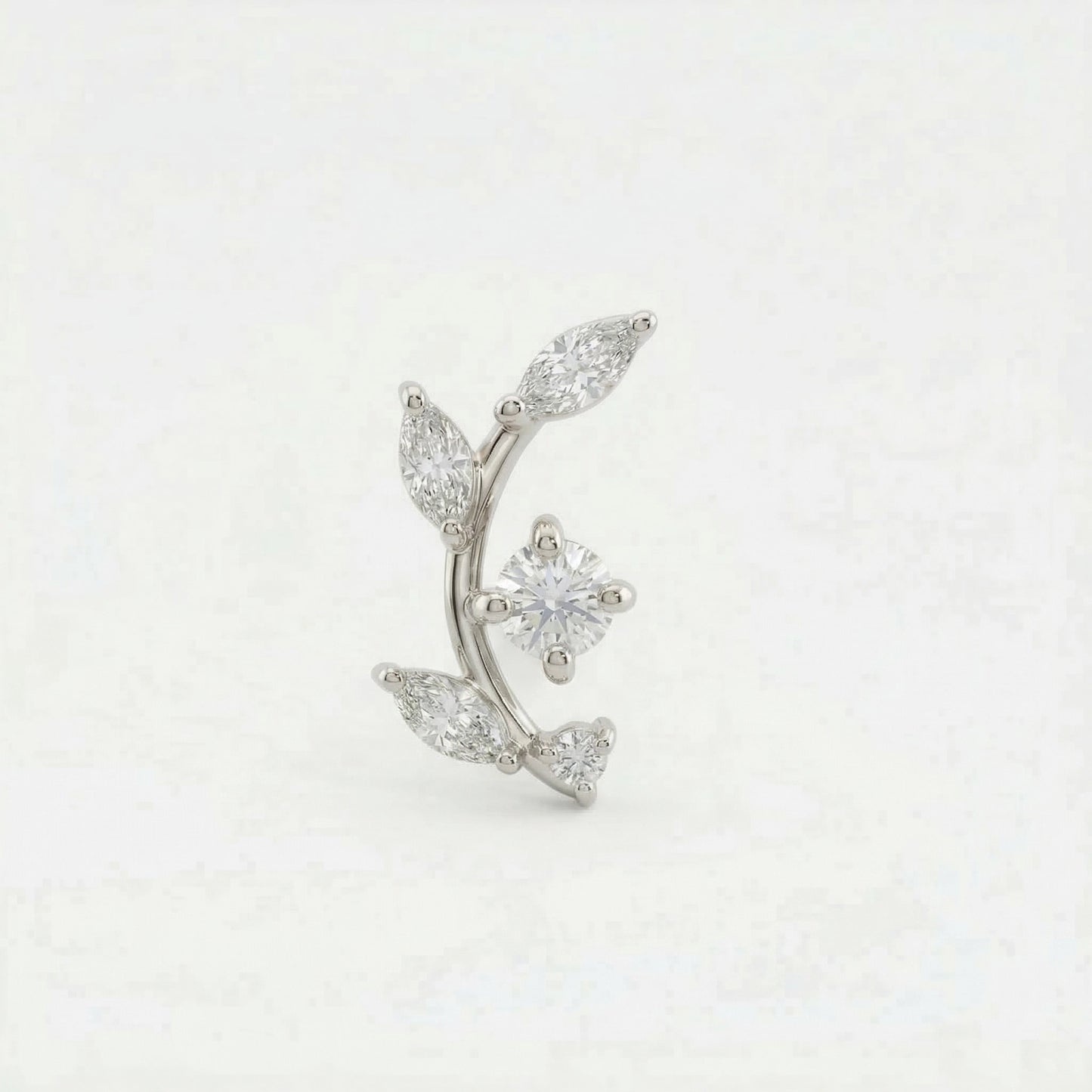 Silver Marquis Leaf Nosepin