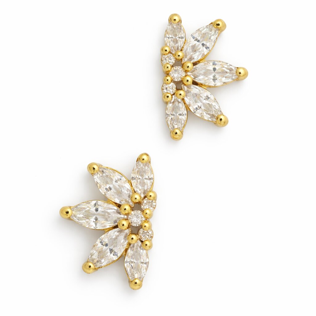 Silver Marquis Sunburst Earrings