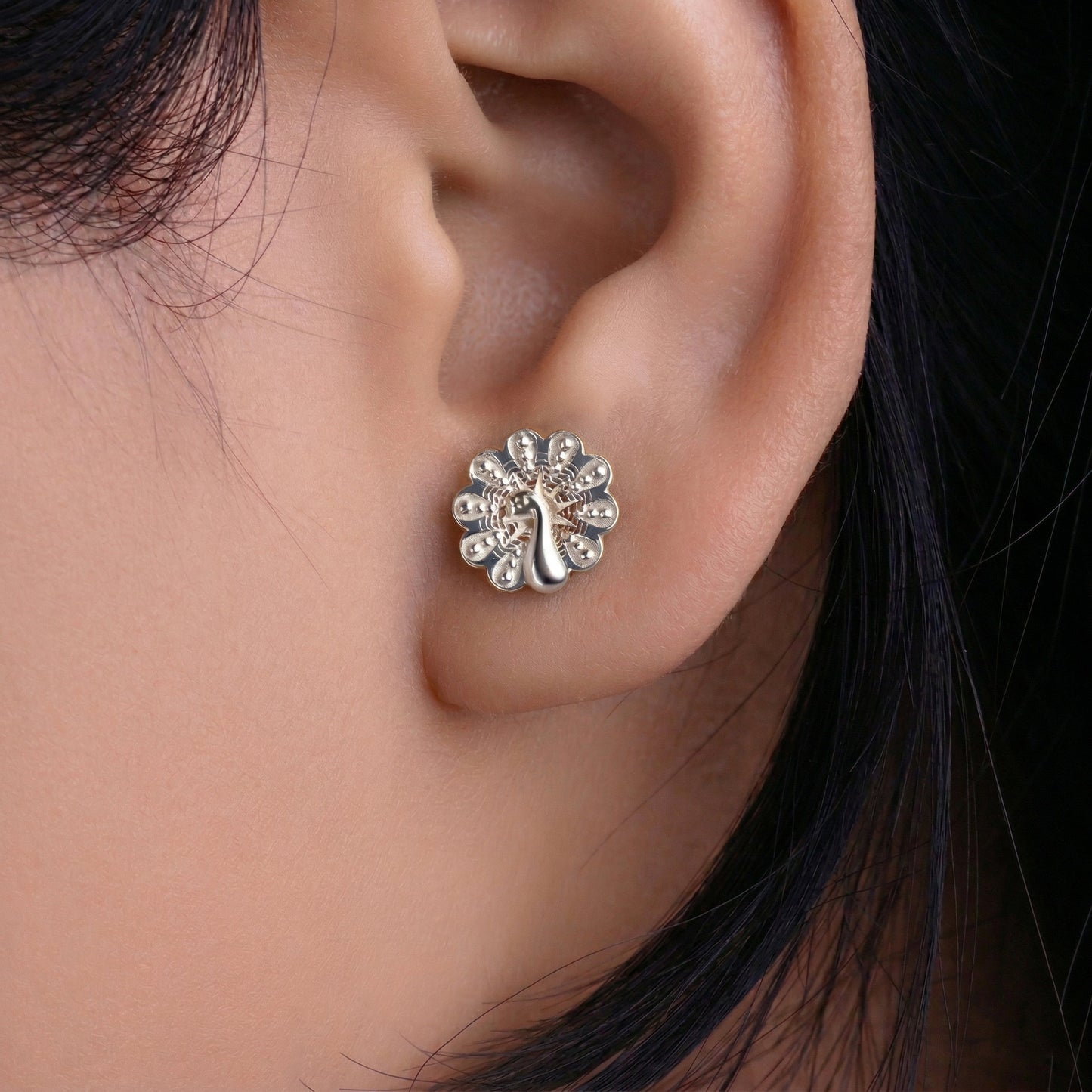 Silver Mayur Earrings