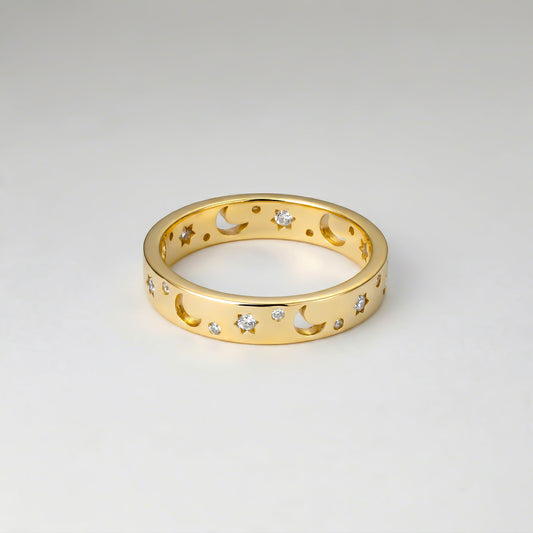 Silver Midnight Sky Ring