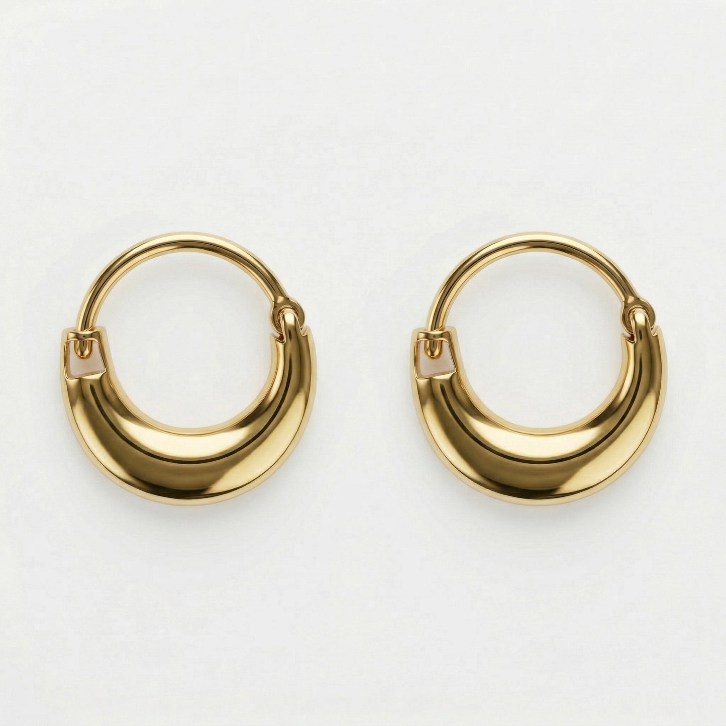 Silver Minimalist Wide Band Earrings