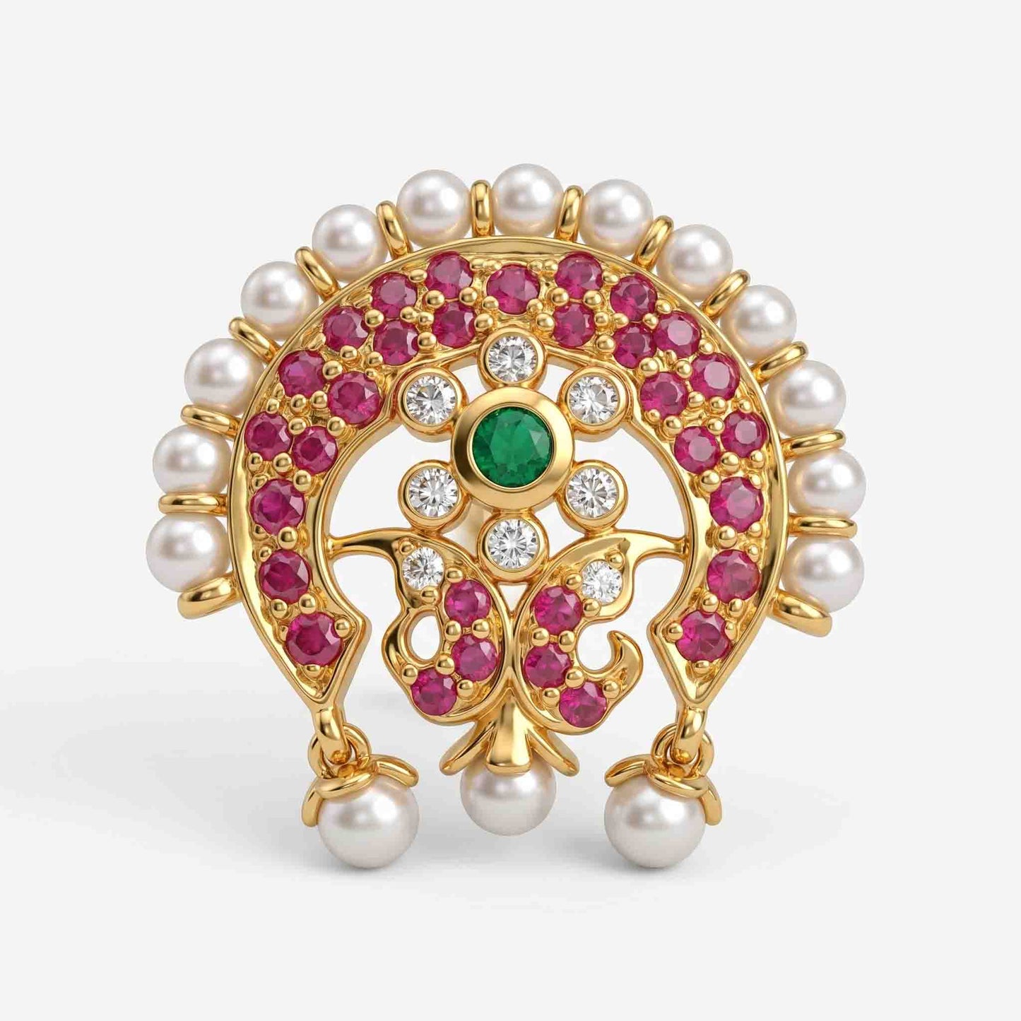 Moti Nath Stone Nosepin 925 Silver