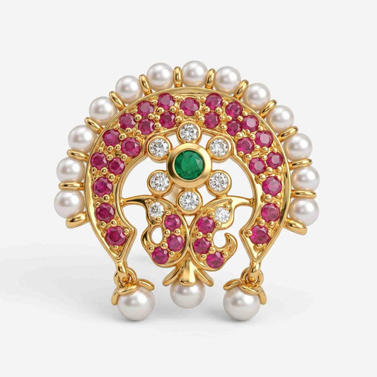 Moti Nath Stone Nosepin 925 Silver