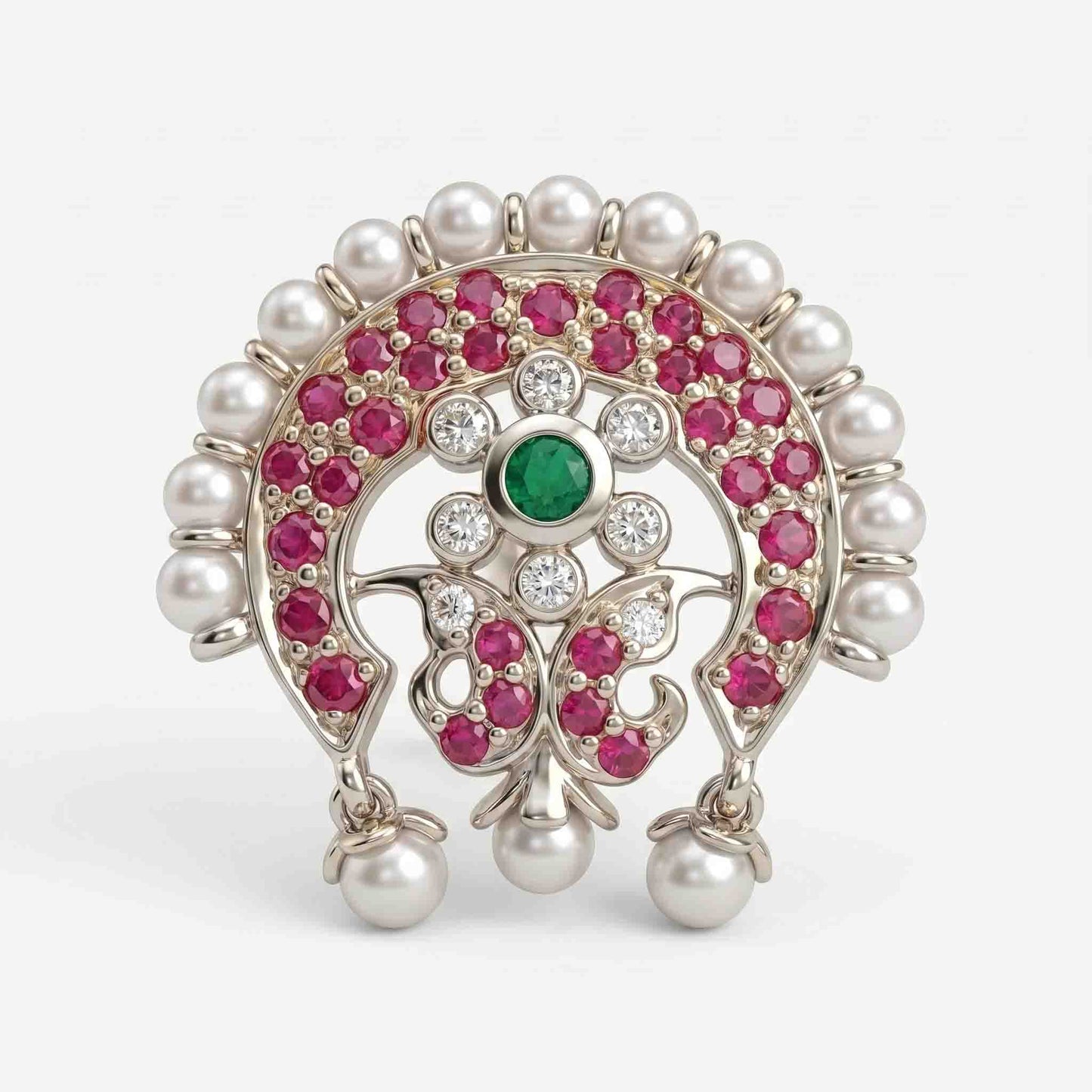 Moti Nath Stone Nosepin 925 Silver