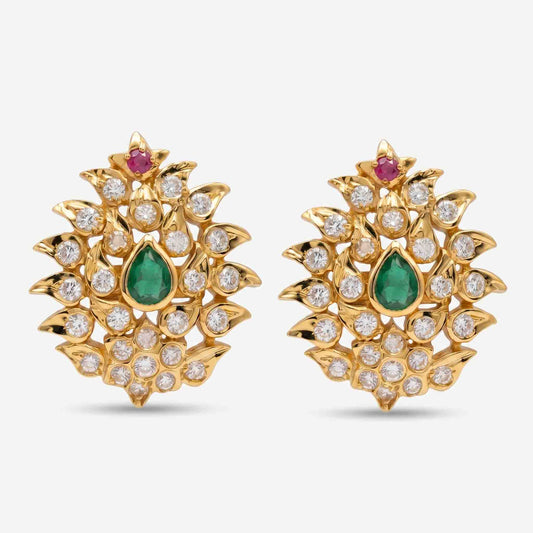 Mukut Emerded Earring Green 925 Silver