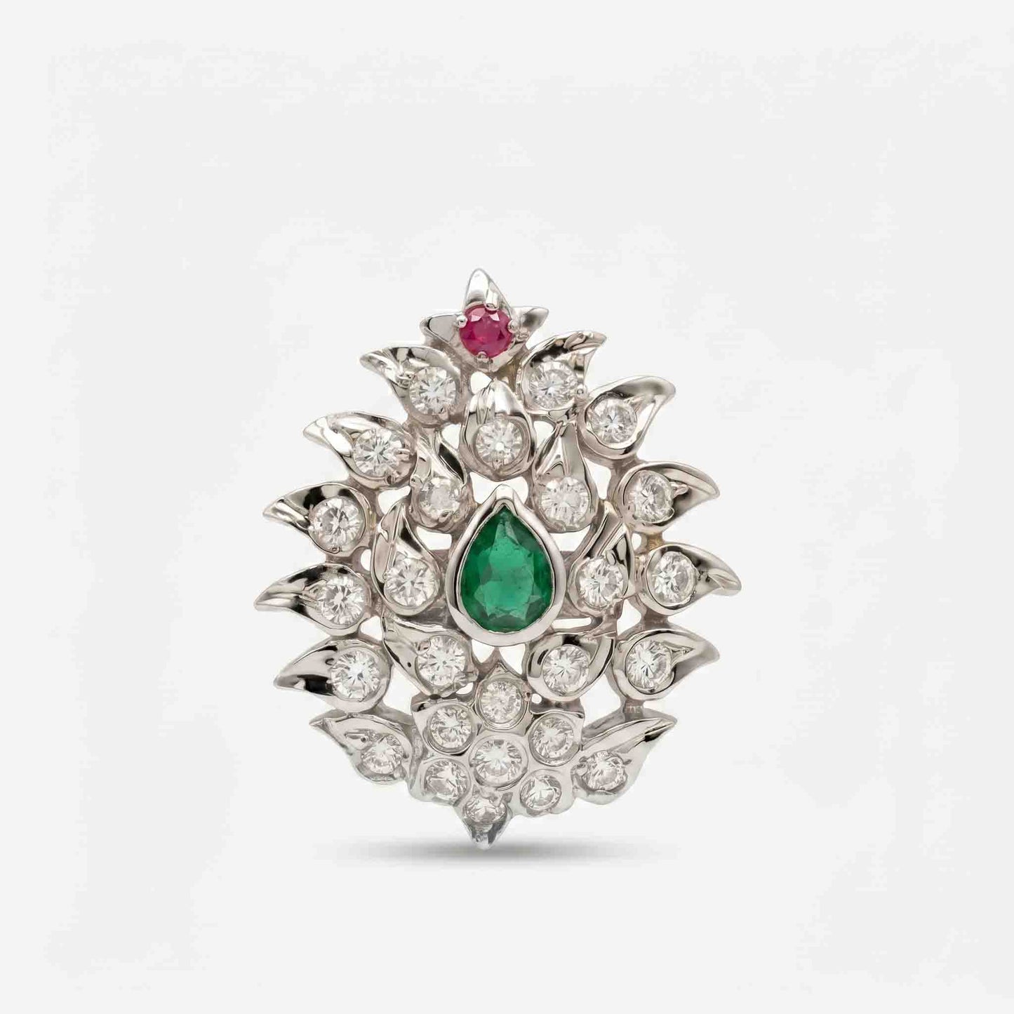 Mukut Emerded Nosepin Green 925 Silver