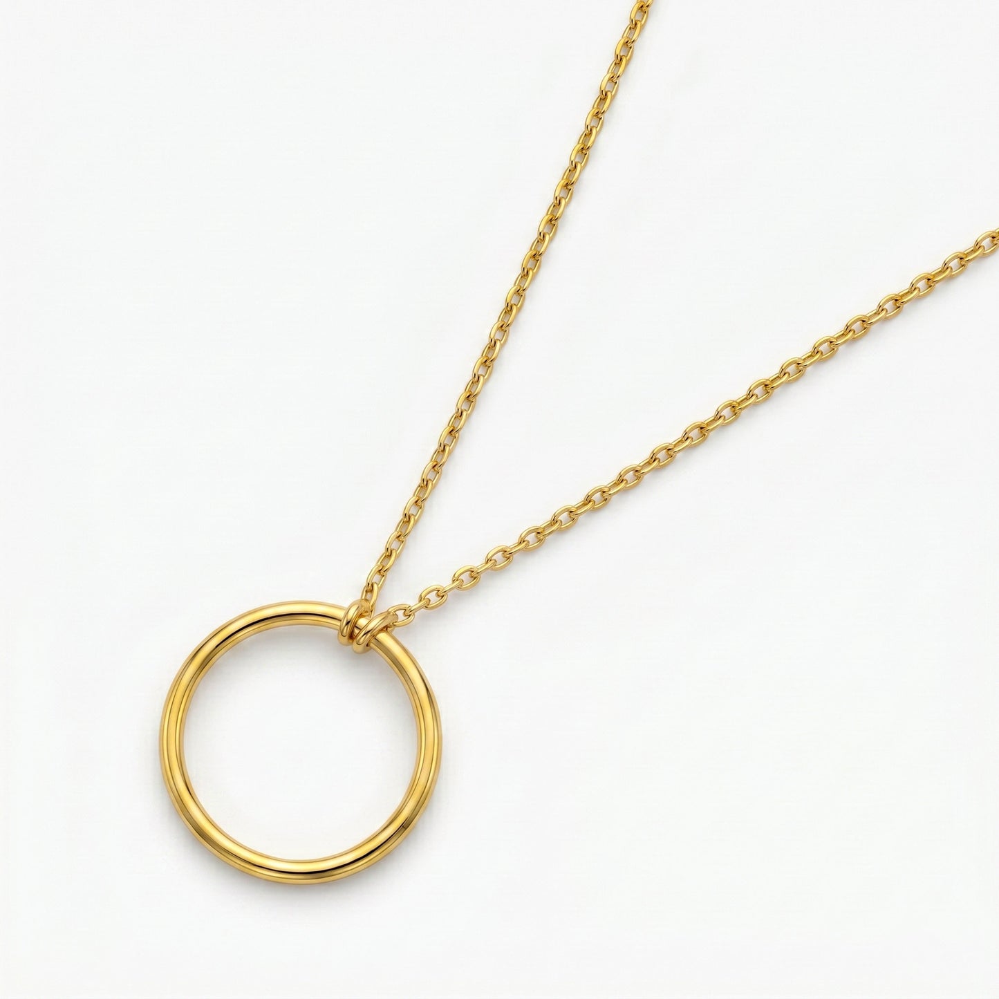 Silver Necklace Chain Circle Design