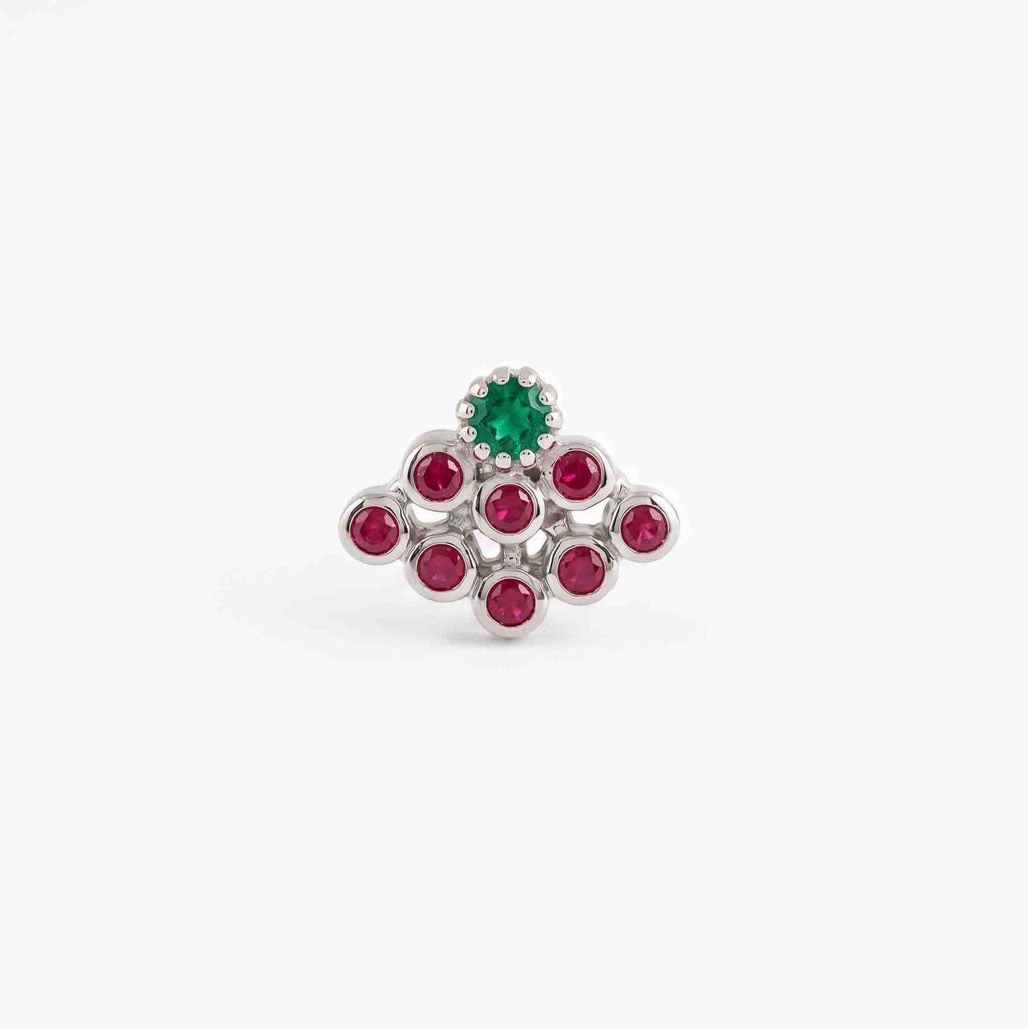 9 Stone Besari Emerald Green Stone Mookuthi Nosepin