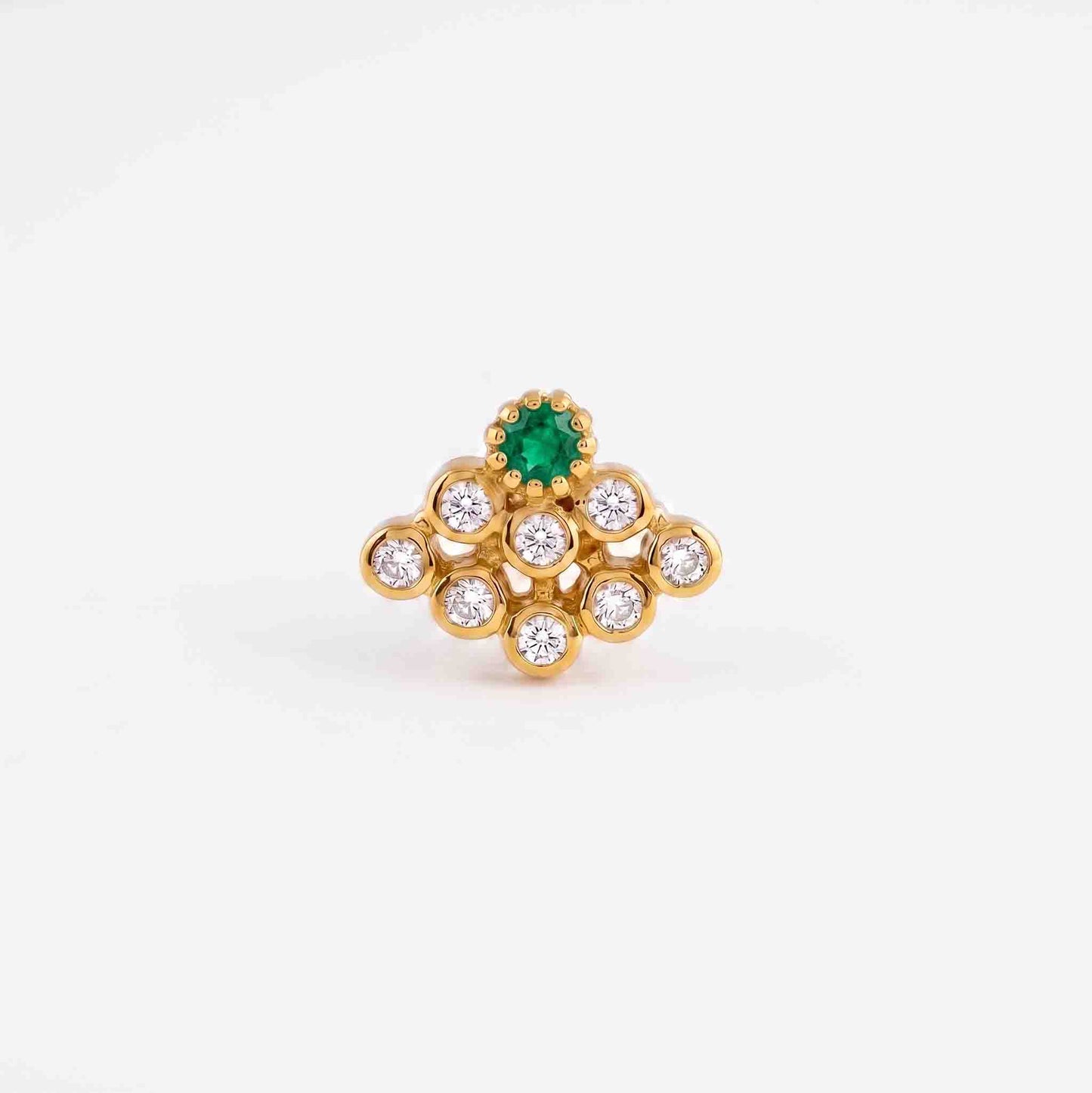 9 Stone Besari Emerald Green Stone Mookuthi Nosepin
