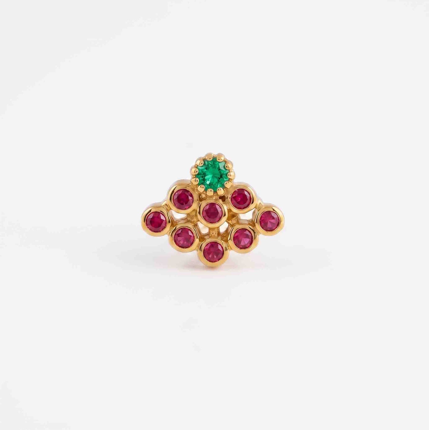 9 Stone Besari Emerald Green Stone Mookuthi Nosepin