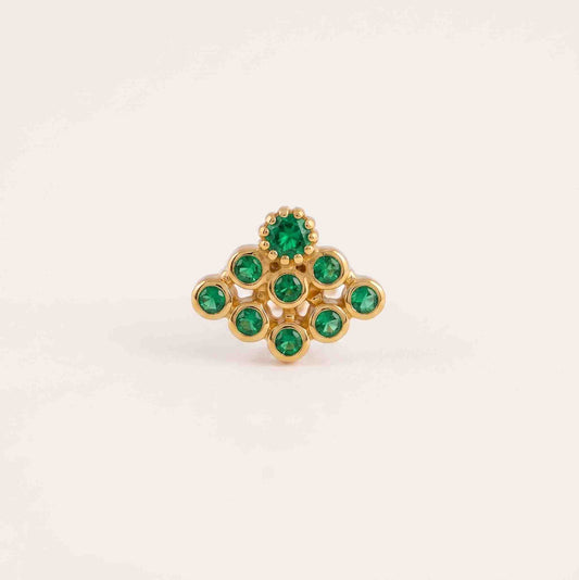 9 Stone Besari Emerald Green Stone Mookuthi Nosepin