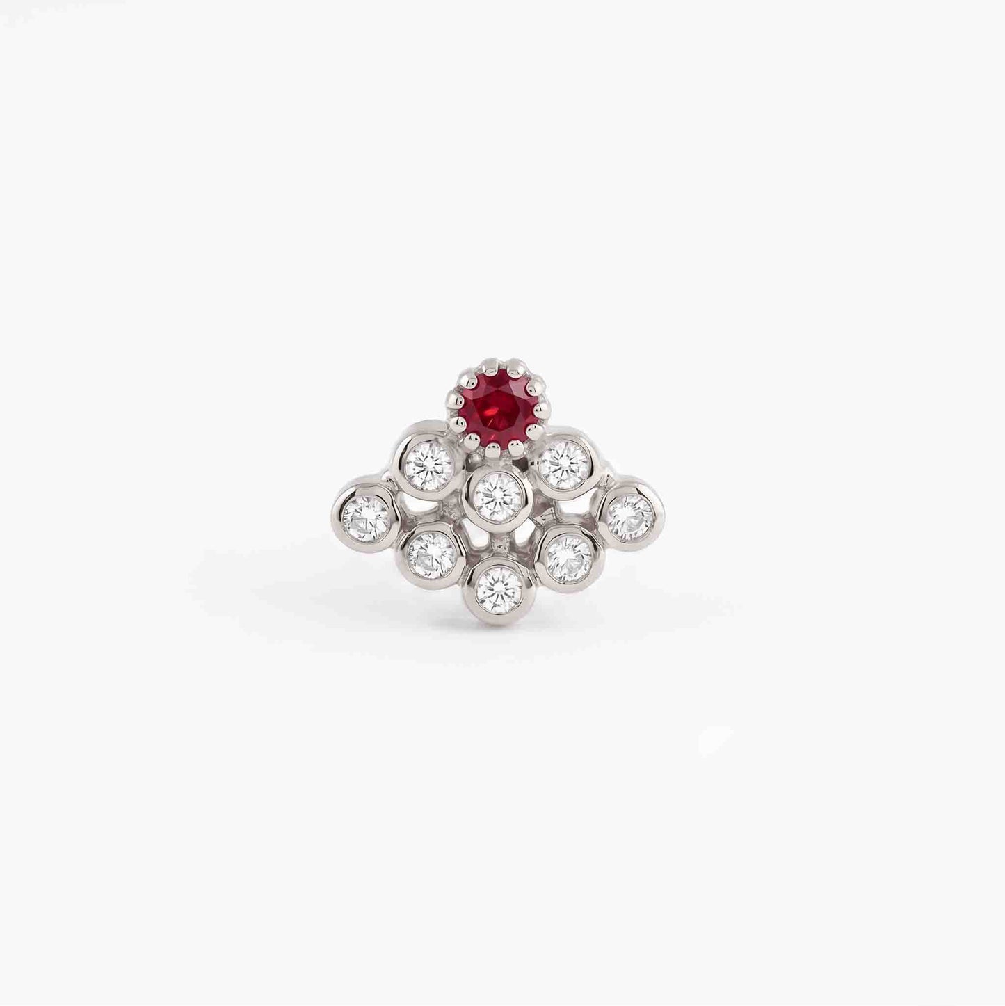 9 Stone Besari Red Ruby Stone Mookuthi Nosepin