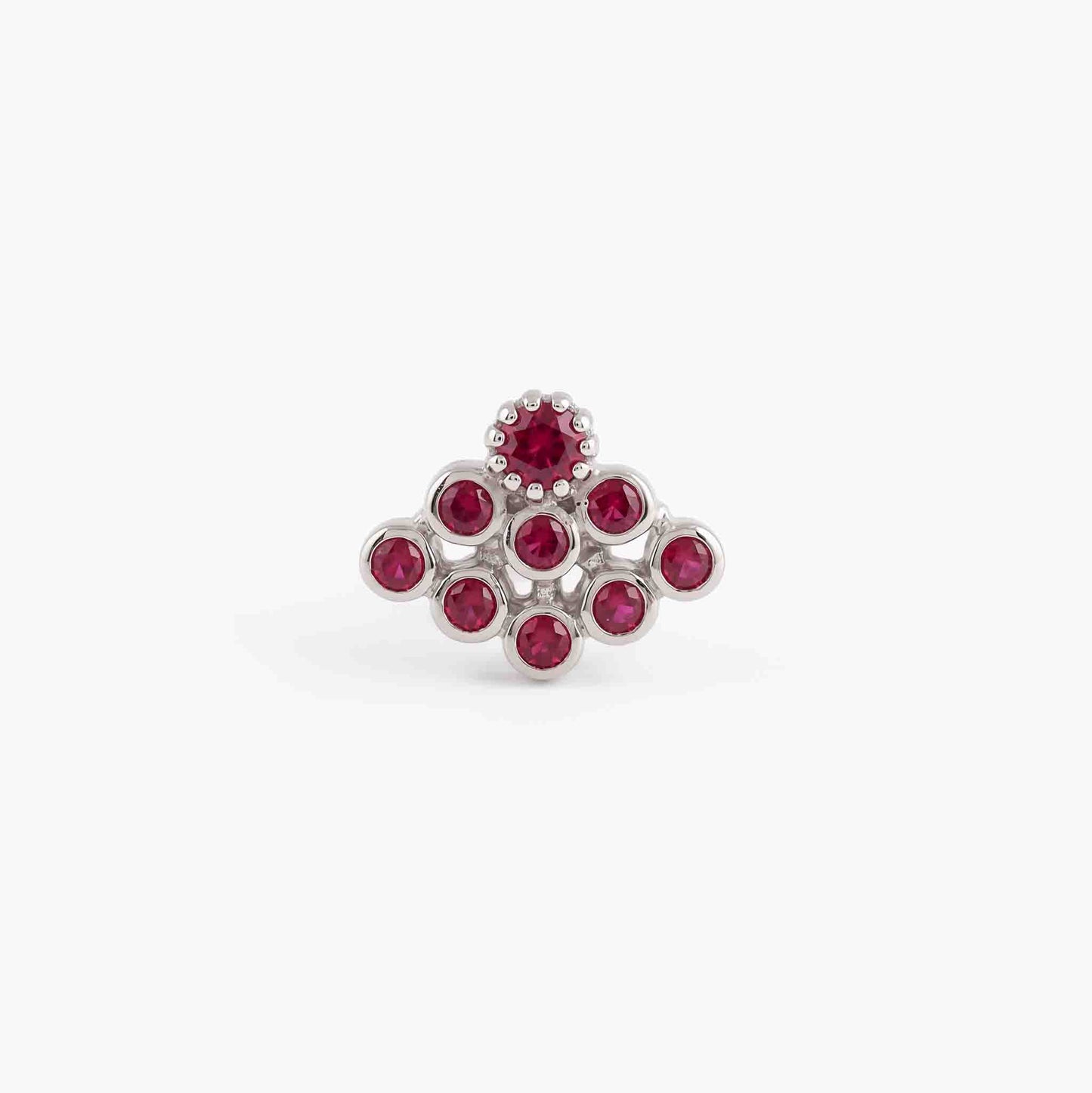 9 Stone Besari Red Ruby Stone Mookuthi Nosepin